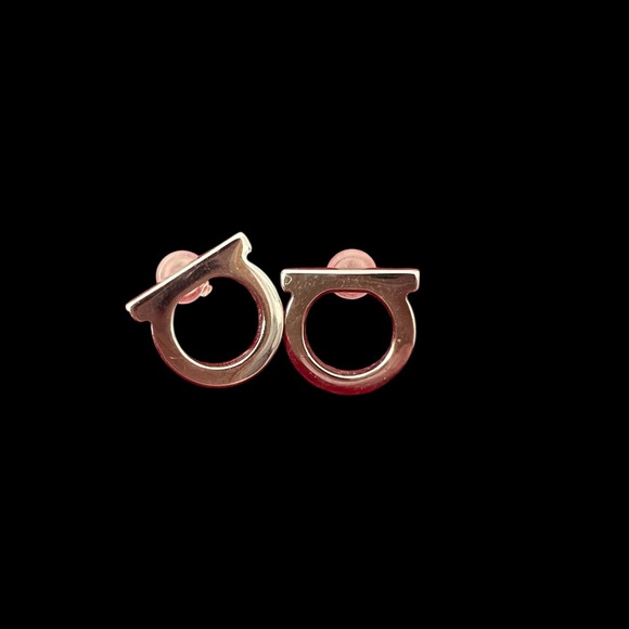 SALVATORE FERRAGAMO Gancini Stud Earrings Silver - Picture 2 of 10